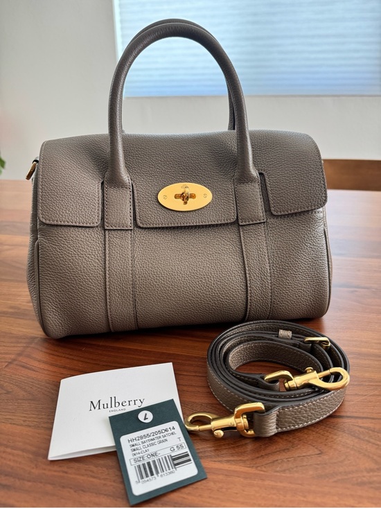 Mulberry Handbags - Mulberry Taupe Grain Leather Satchel with Gold Hardware